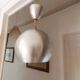 Vintage 70's ball pendant light in brushed aluminum