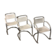 Lot of three vintage tubular armchairs from the 70's