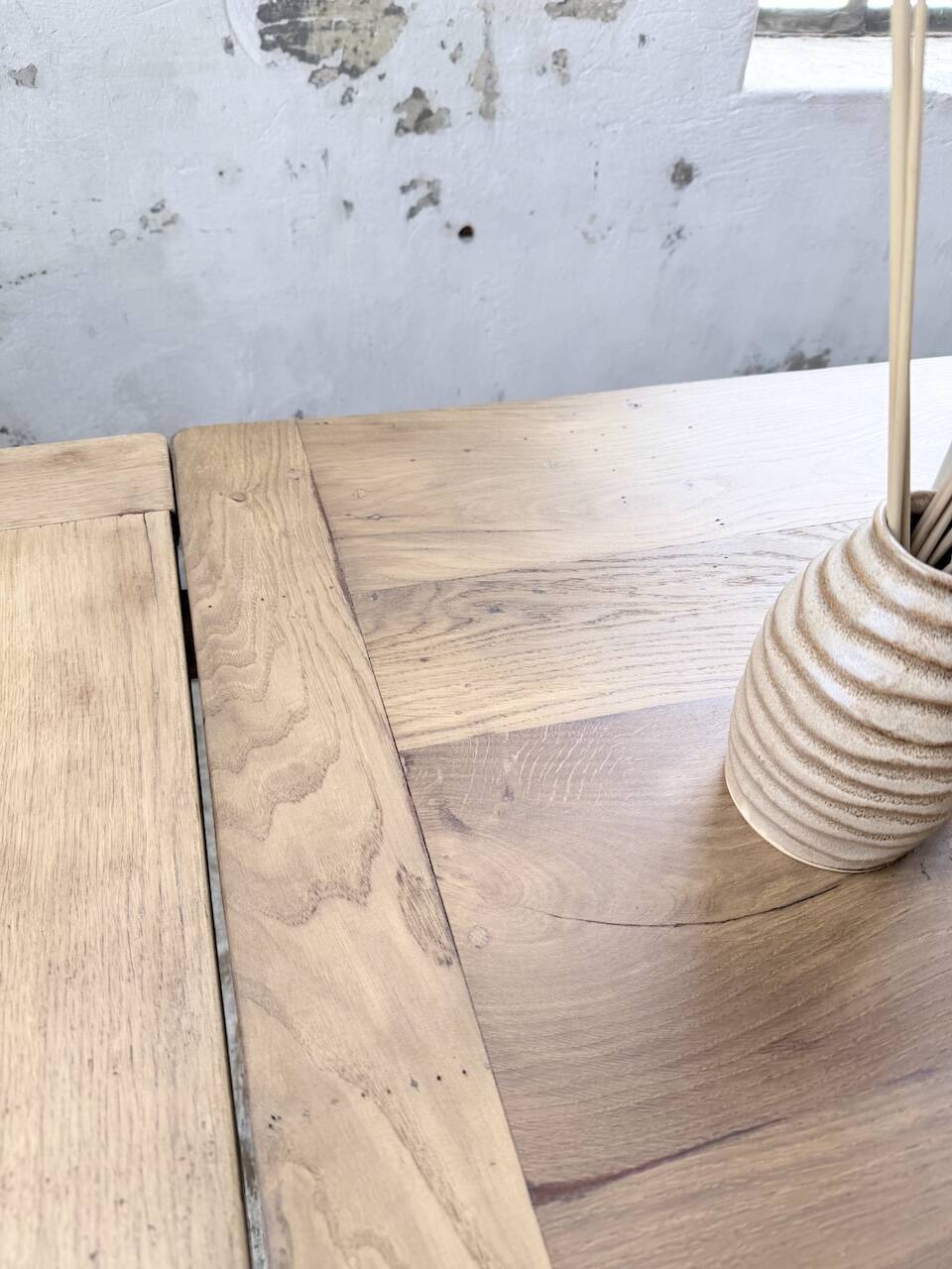 Solid oak farmhouse table with extensions (190-280cm) 1950