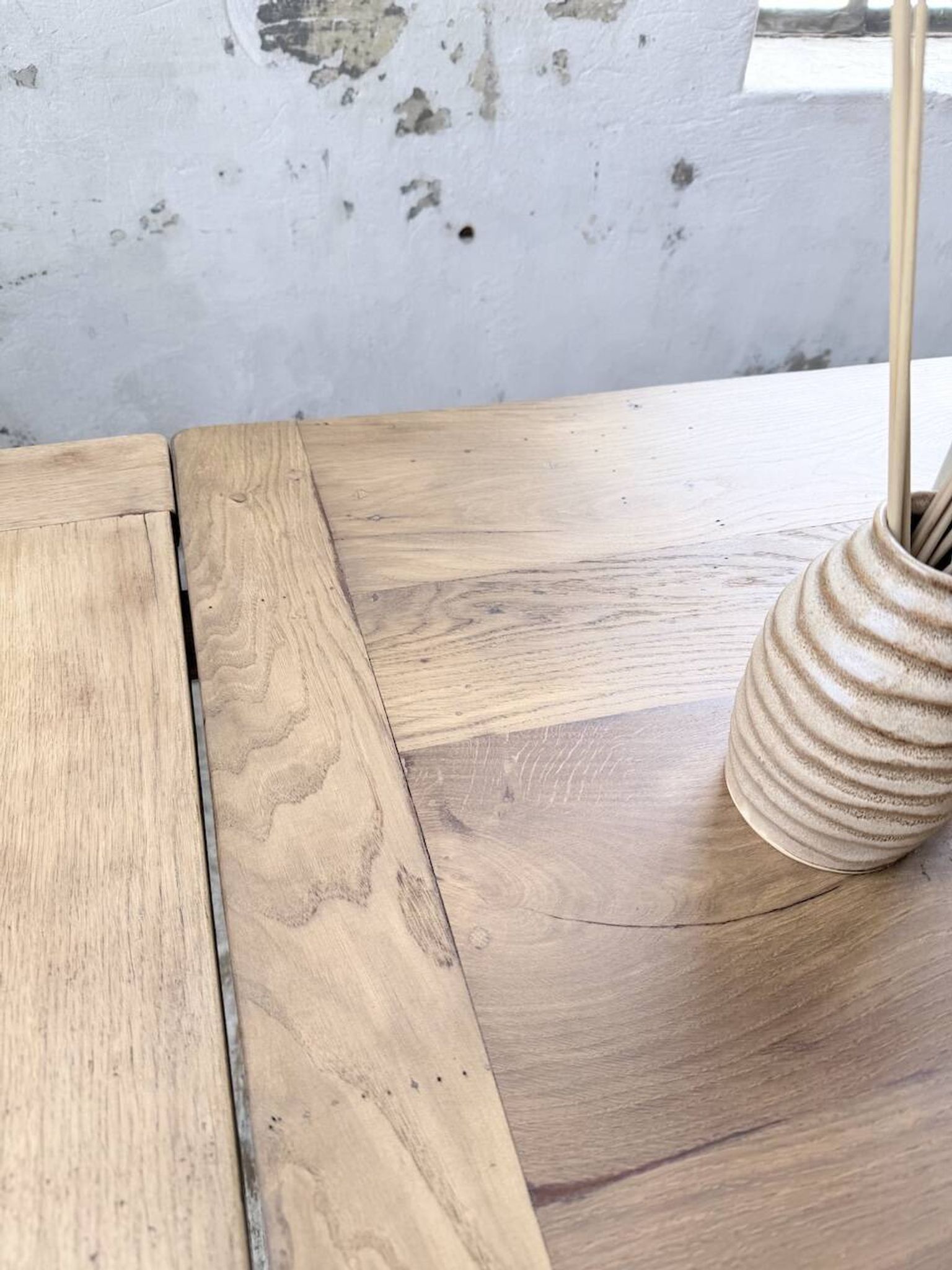 Solid oak farmhouse table with extensions (190-280cm) 1950