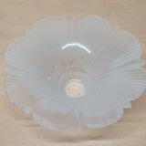 Large vintage frosted glass lampshade