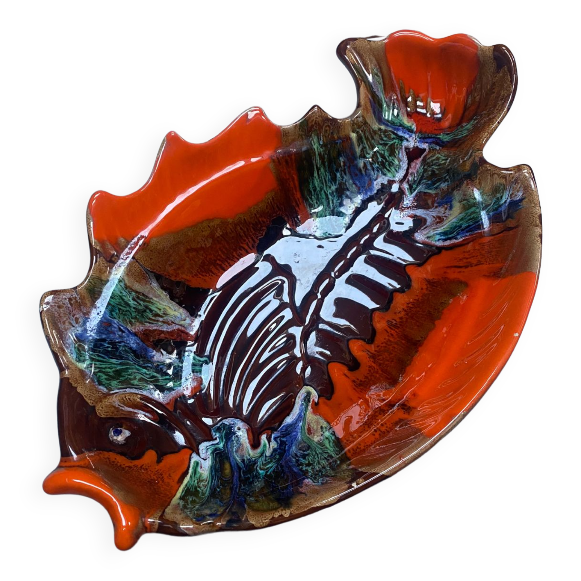 XL fish platter, vintage Vallauris style