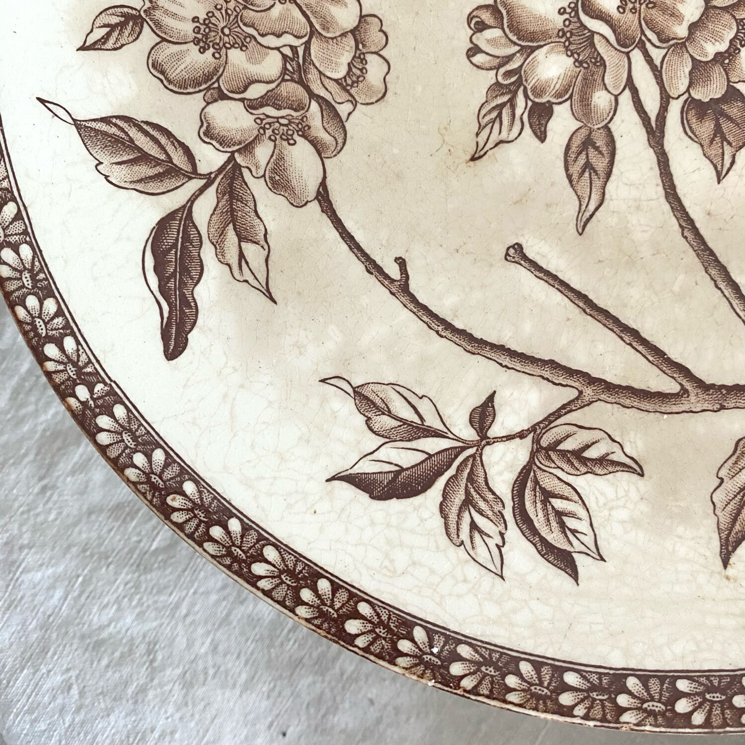 Marguerite ironstone cake stand on foot