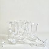 Set of 12 crystal champagne flutes
