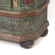 Antique Rustic Farmhouse Folk Art Painted Bridal Cabinet 1842