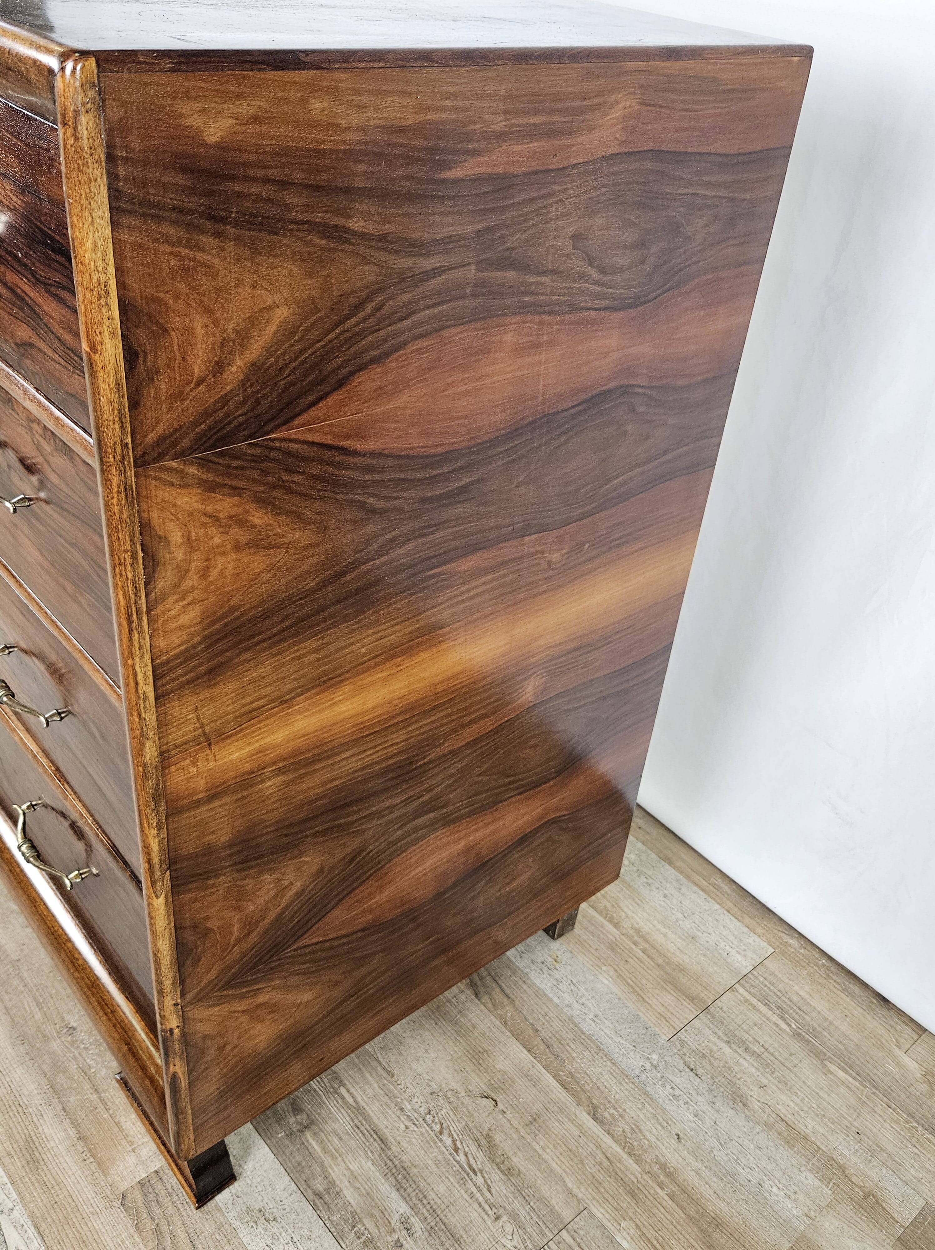Commode Art Déco avec poignées en laiton