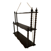Étagère murale en bois tourné vintage