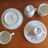 Lot de 4 tasses et 2 sous tasses Haute porcelaine Berry « Cordages »