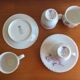 Set of 4 cups and 2 under cups High porcelain Berry "Ropes"