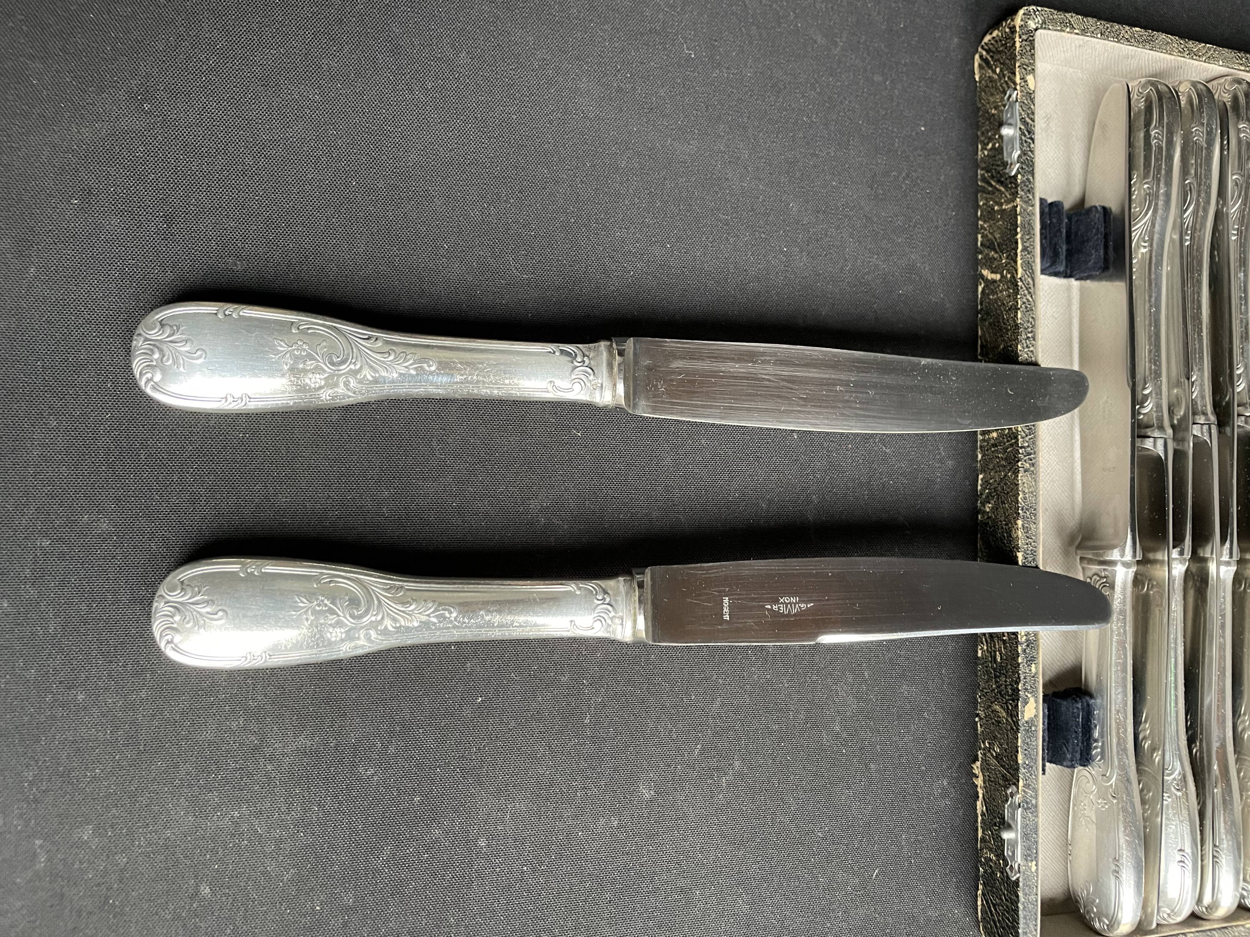 Box of 12 table knives – Orfèvrerie G. Vivier et Nogent
