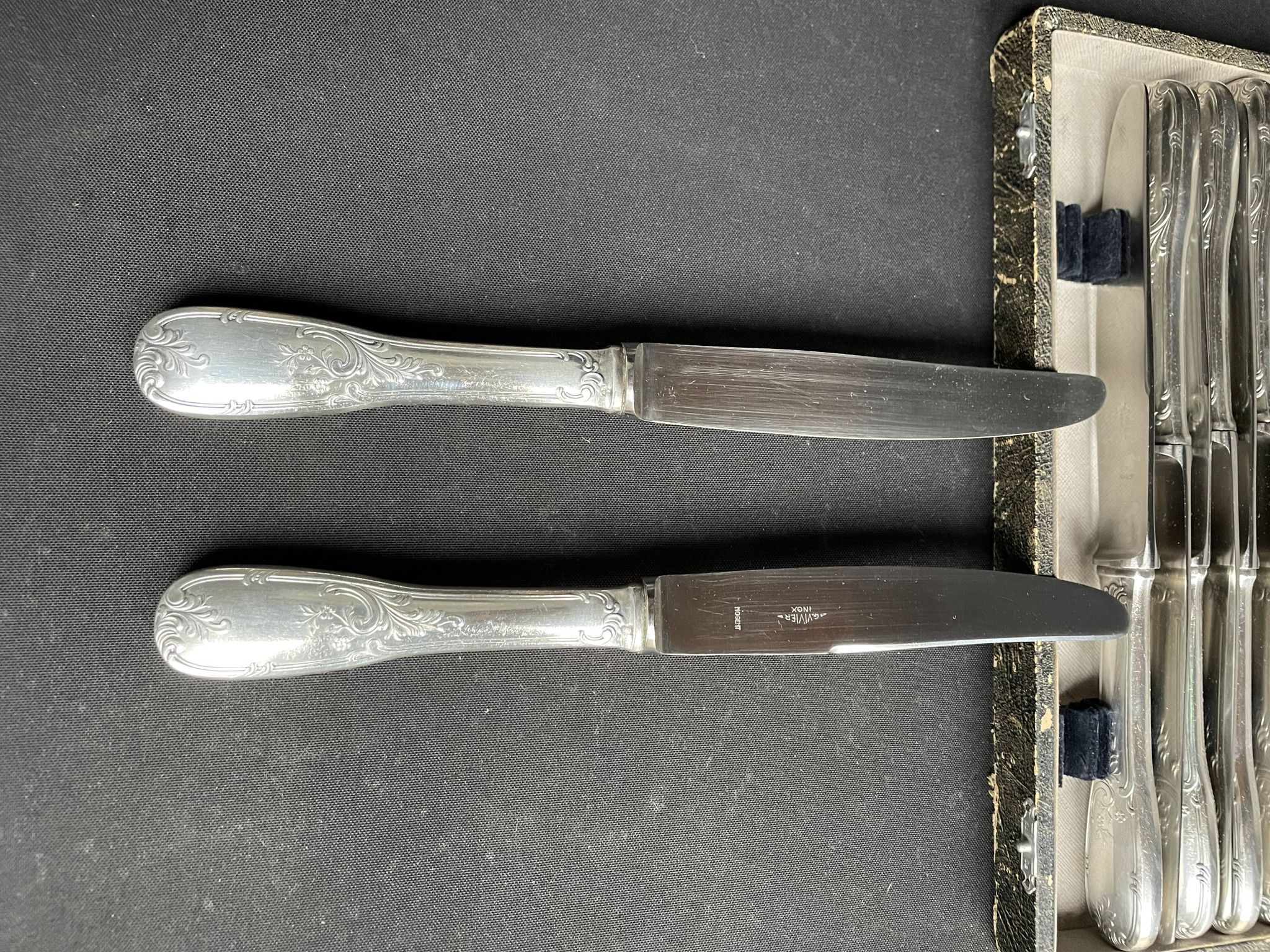 Box of 12 table knives – Orfèvrerie G. Vivier et Nogent