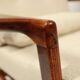 Vintage dark wood beige bouclé armchair by Z.Baczyk 1965