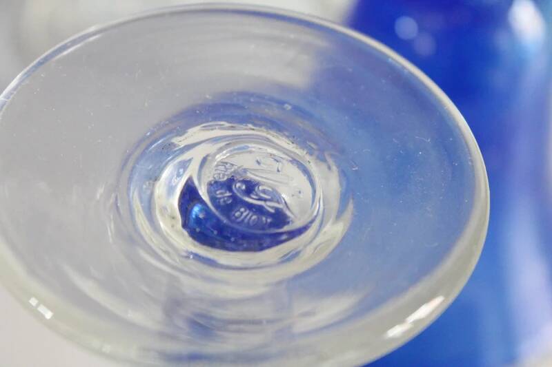 Blue glass from the Biot glassworks Traditional line