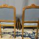 Pair of Louis XV style chairs with gilt frames.