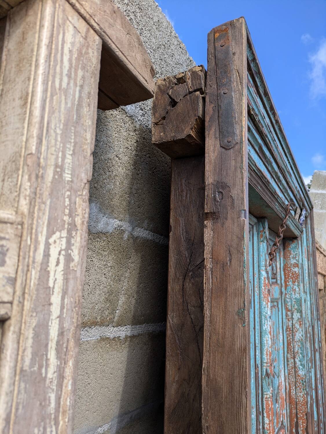 Antique Indian door in solid teak
