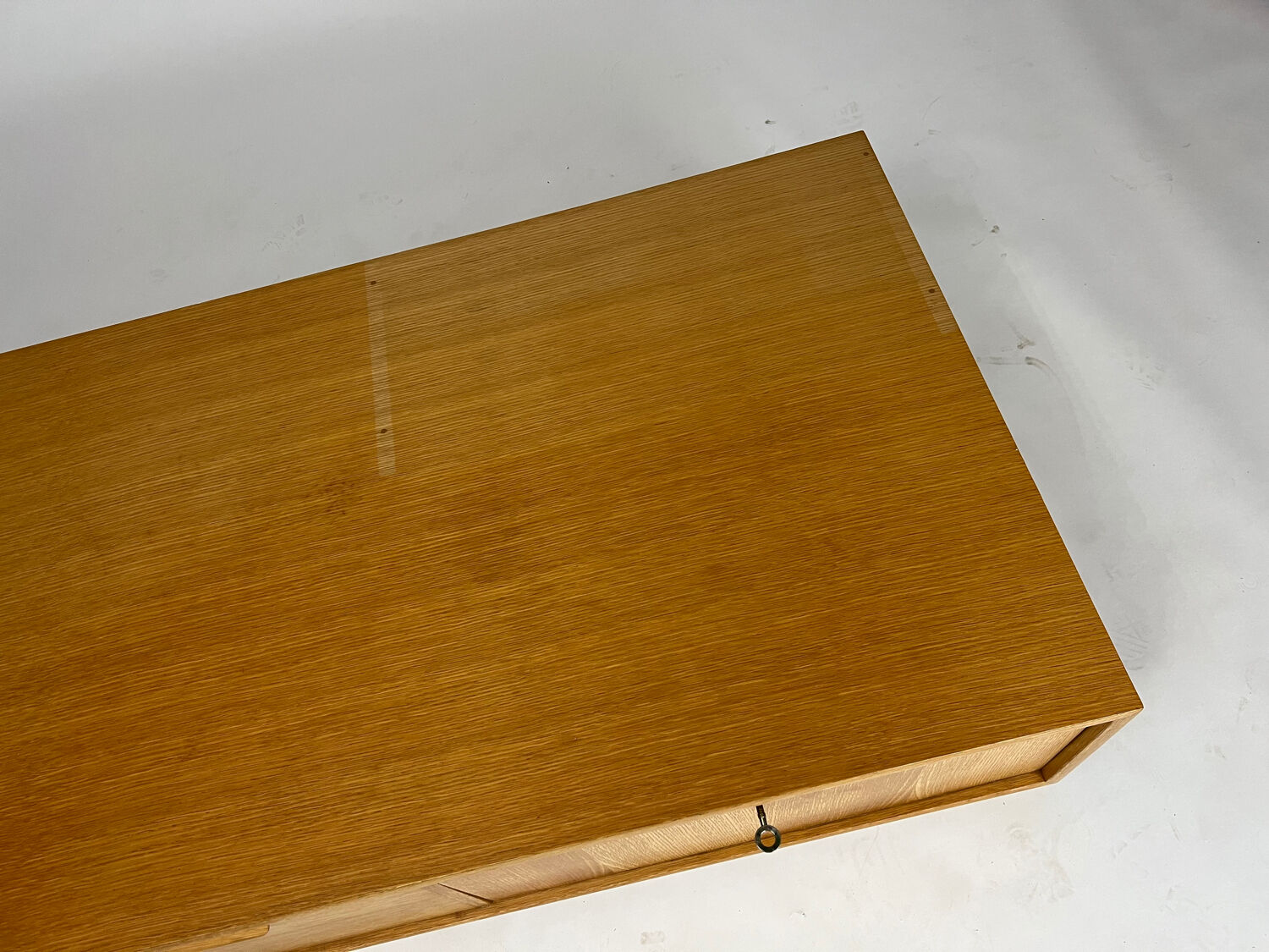 Meuble TV HiFi phono vintage bas chêne WK milieu du siècle années 60