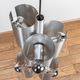 Brushed metal chandelier by Polam Bielsko, 1960s-1970s