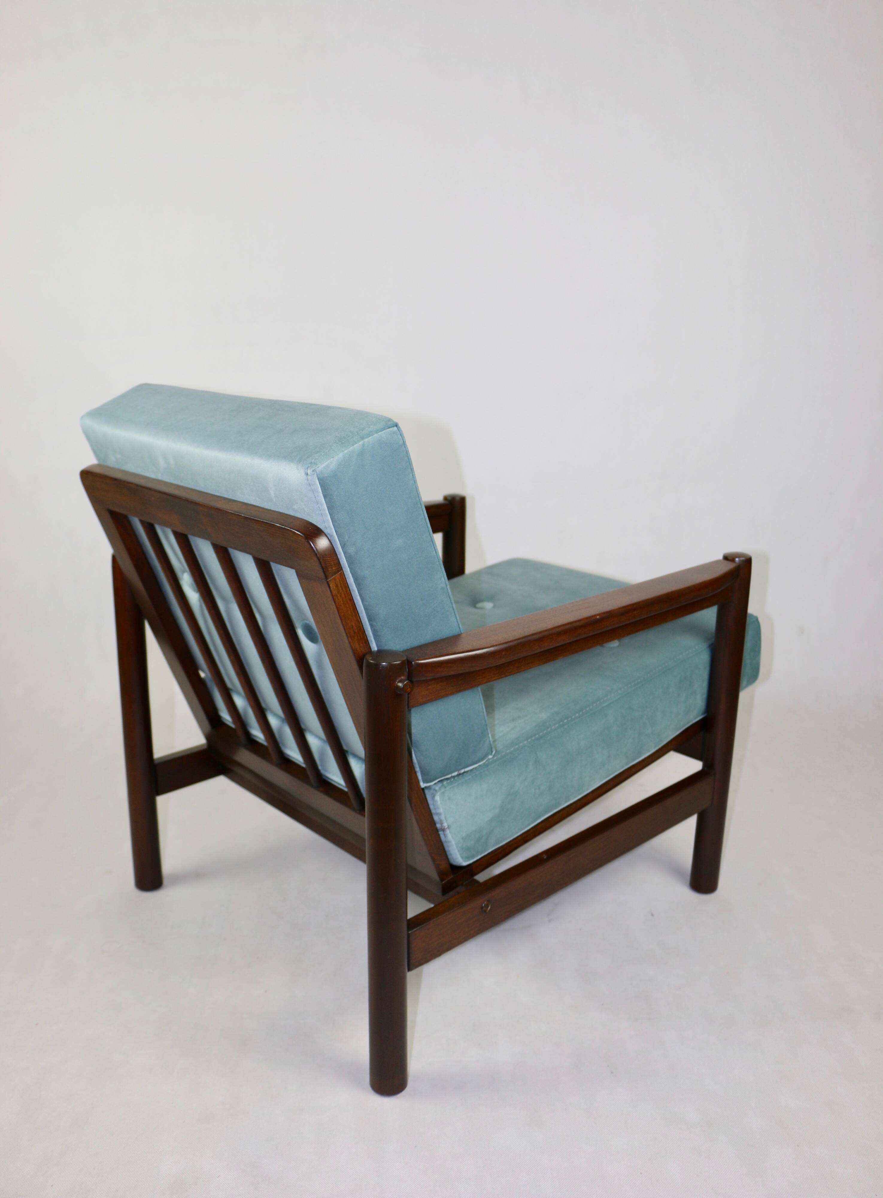 Light Blue Lounge Stobrawa Chair, 1970s