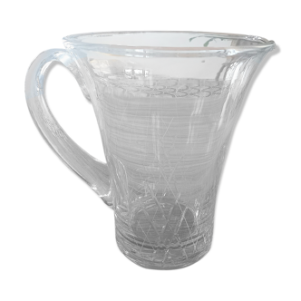 Chiseled crystal pitcher Vannes Le Châtel