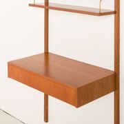 Danish mid-century teak shelving unit with a desk, 1970s