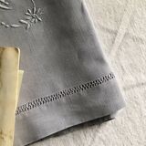 Antique sheet in pure linen yarn dyed in rain gray