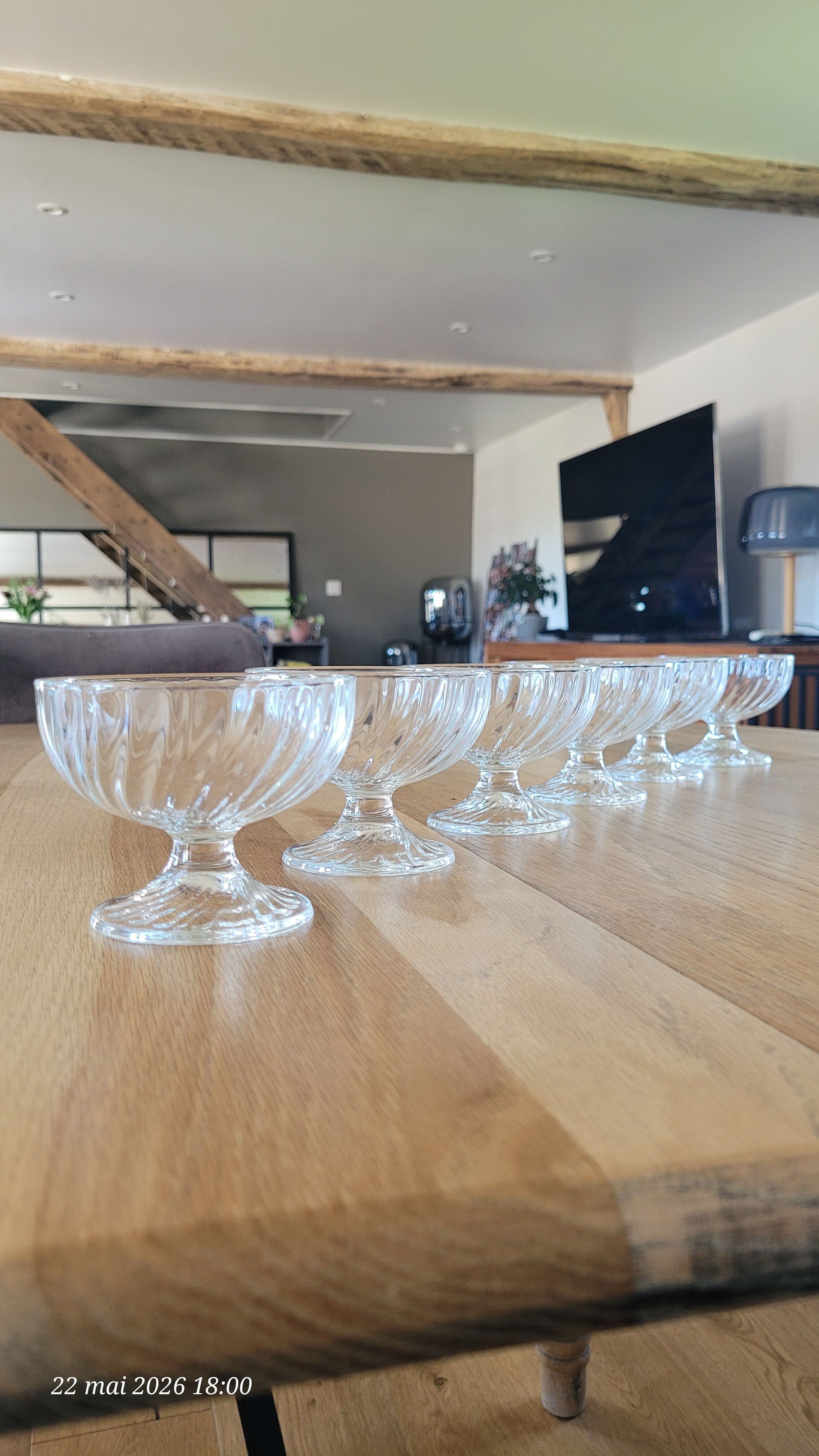 6 coupes à glace en verre transparent Luminarc