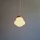 Art Deco pendant light in white opaline glass, 1920s-30s