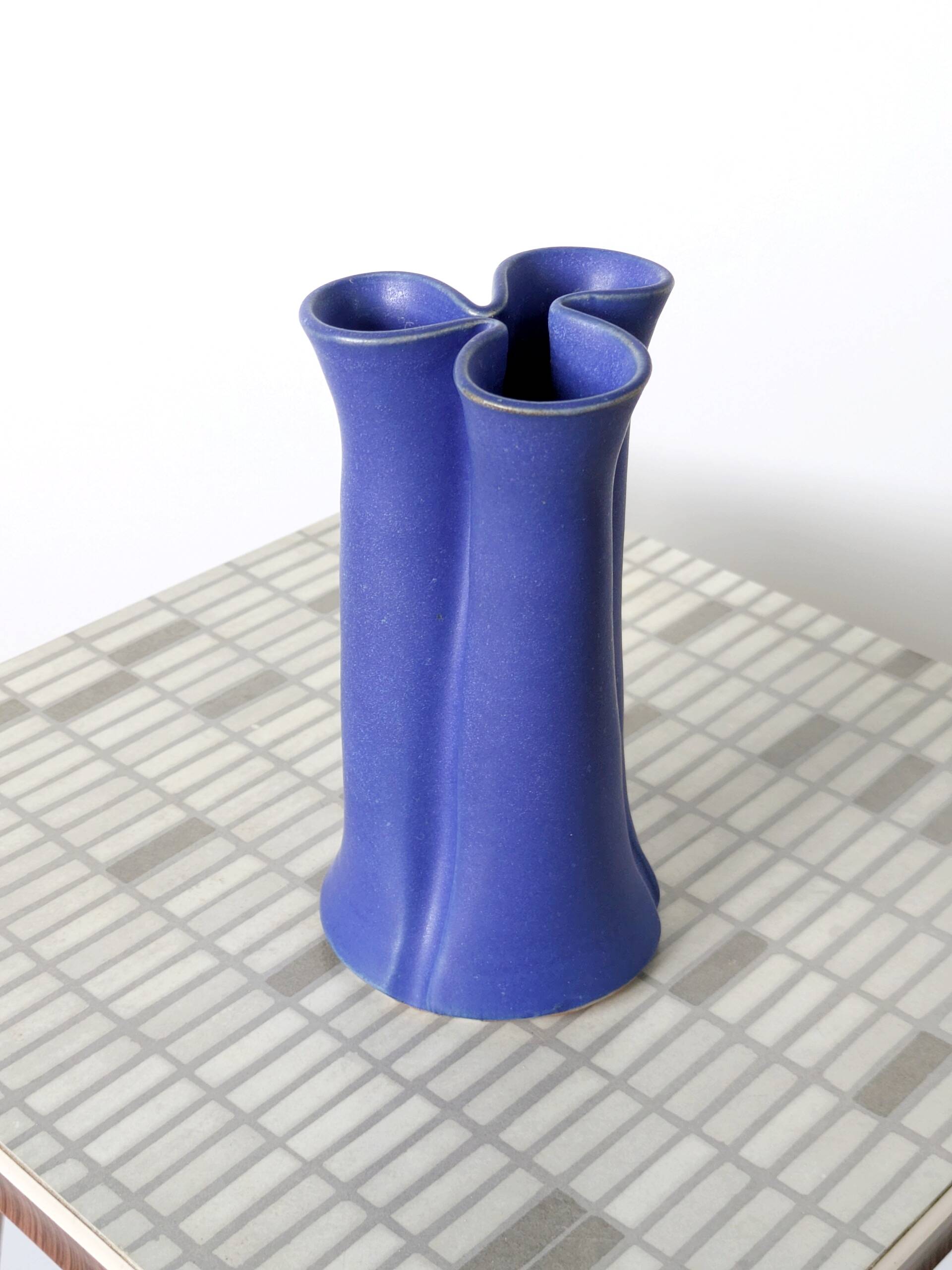 Blue ceramic soliflore vase, Aage Würtz Denmark, 1960s