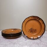 Set of 5 hollow plates in polish ceramic