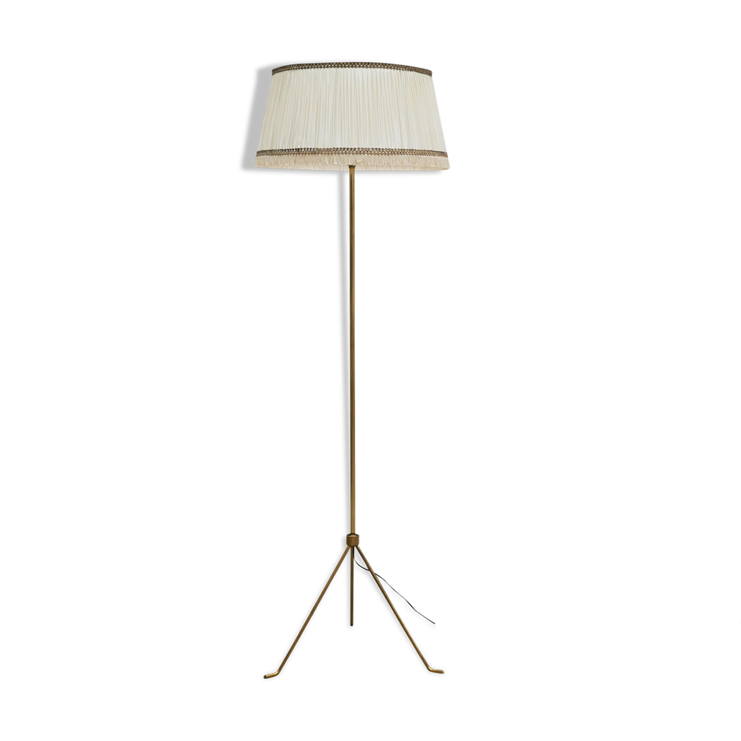 Vintage brass tripod floor lamp