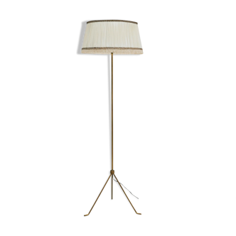 Vintage brass tripod floor lamp