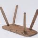 Tabouret de traite rural ancien en hêtre massif