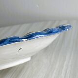 Large decorative dish hand painted with floral and bird motifs