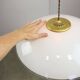 Mid-Century Italian Saucer Glass and Brass Pendant Lamp