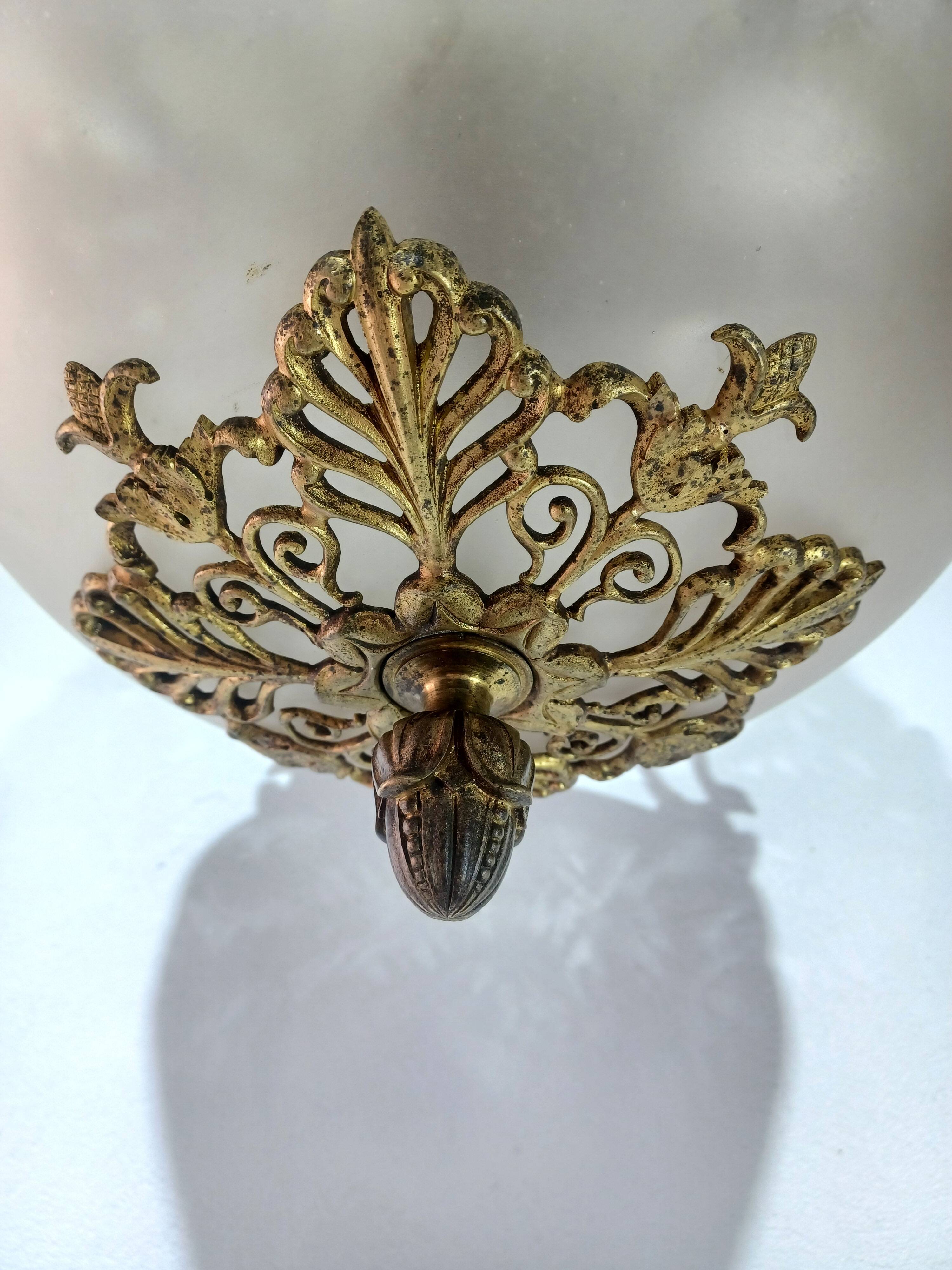 Empire chandelier in bronze and crystal