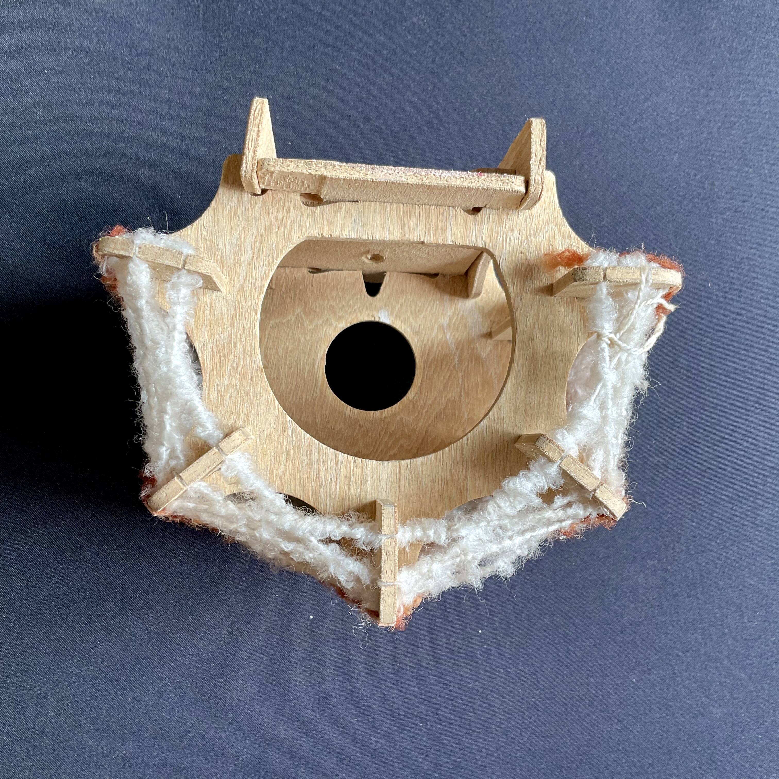 Vintage ecru and orange wall light