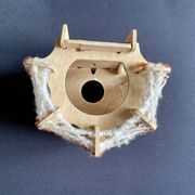 Vintage ecru and orange wall light