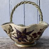 Basket trinket bowl Keller and Guerin Lunéville art nouveau