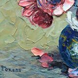 Bouquet of anemones by Pierre Forest (1881-1981), painter from Nice