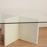 Wood and glass coffee table , France, circa 1980