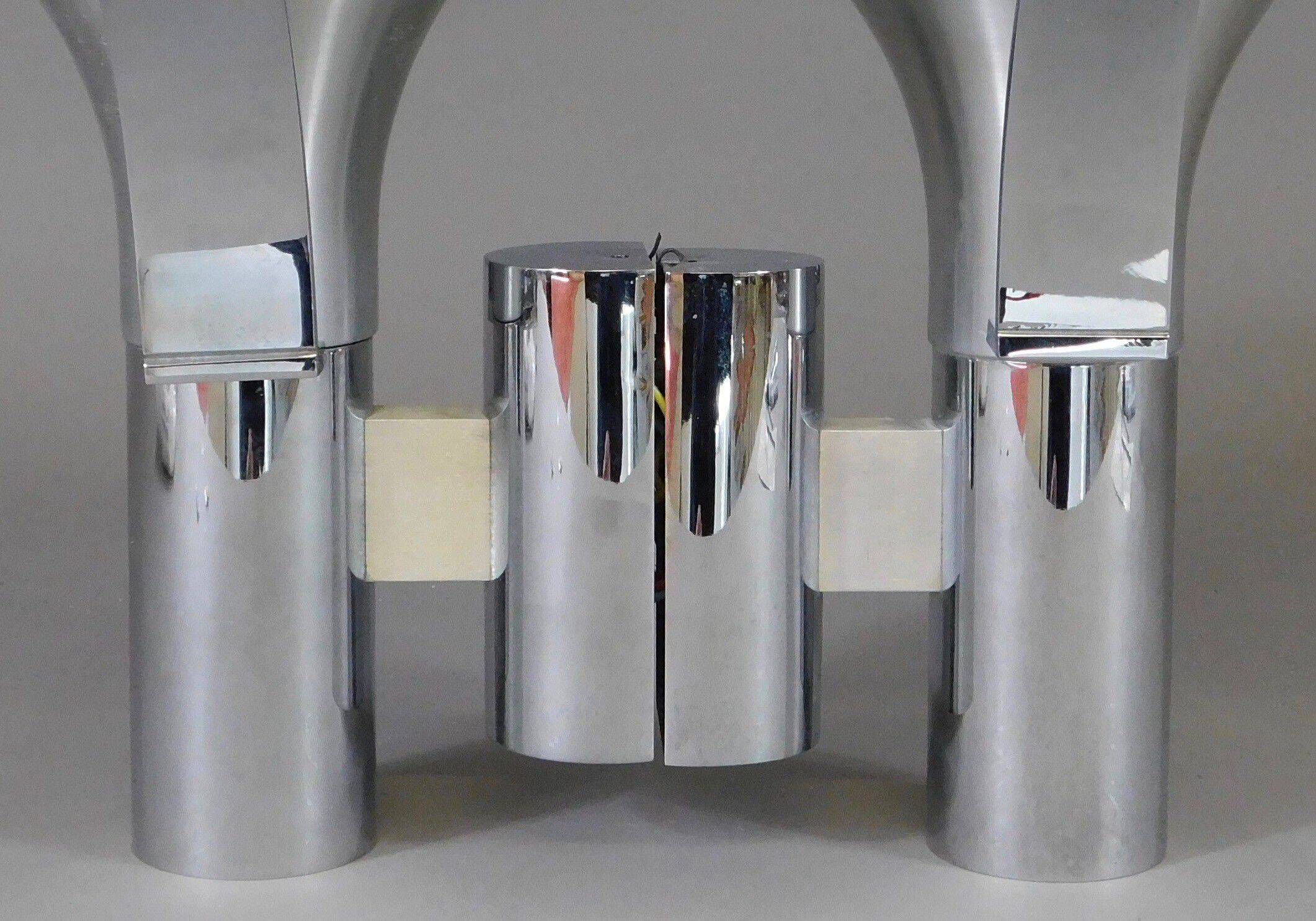 Pair of vintage chrome wall lights