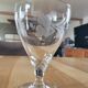 6 vintage engraved glass stemware glasses