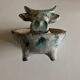 Cubist zoomorphic catchall in glazed earthenware