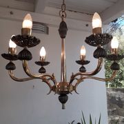 Italian gold coloured chandelier 1970s