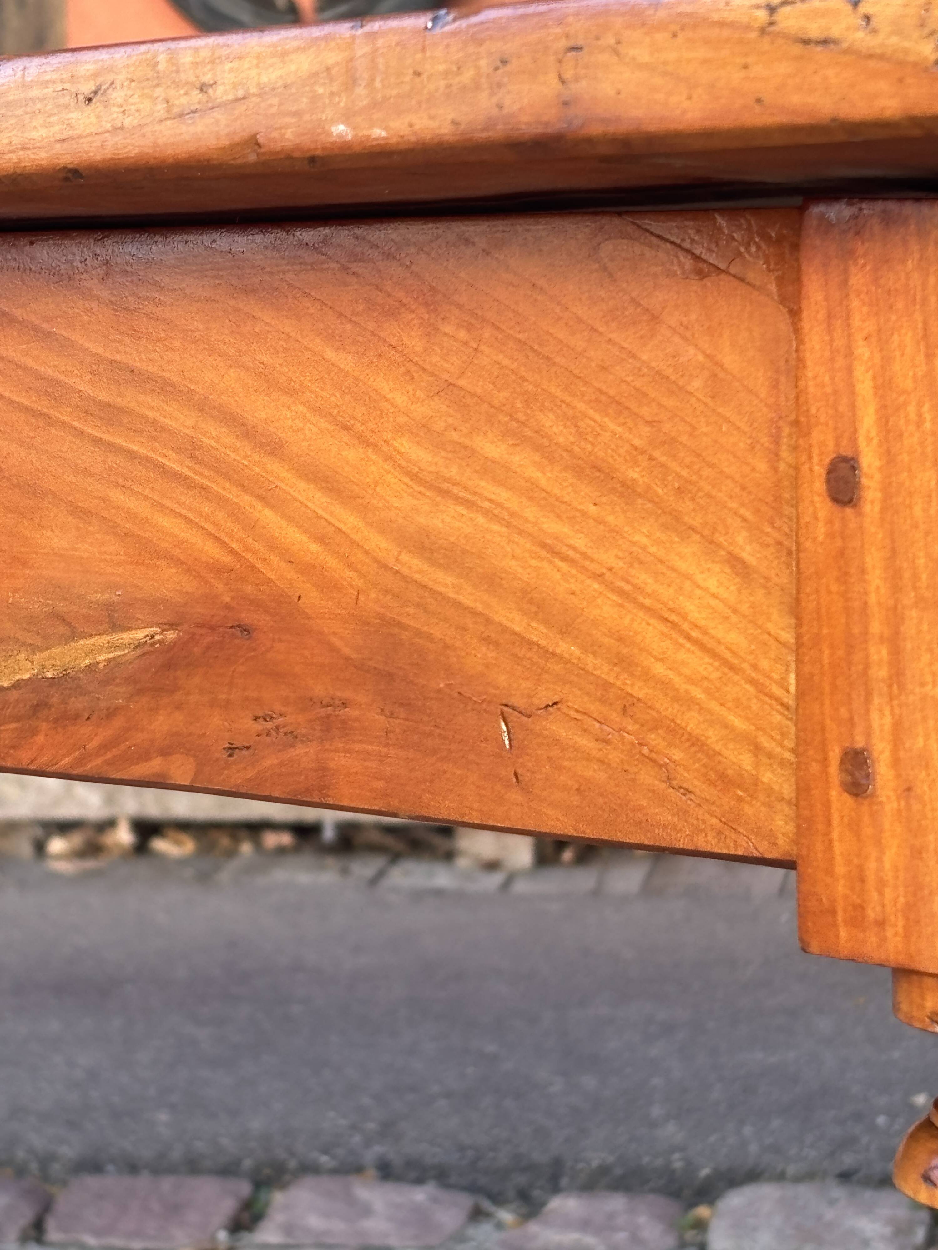 Grande table de ferme alsacienne 160 cm merisier