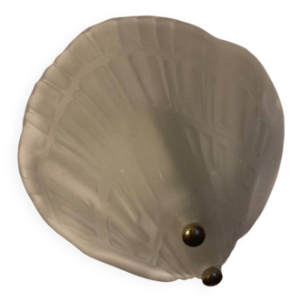Art Deco wall lamp in the shape of a shell with frosted glass, 1960.