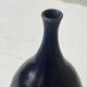 Night blue glazed ceramic vase, signed, circa 1950.