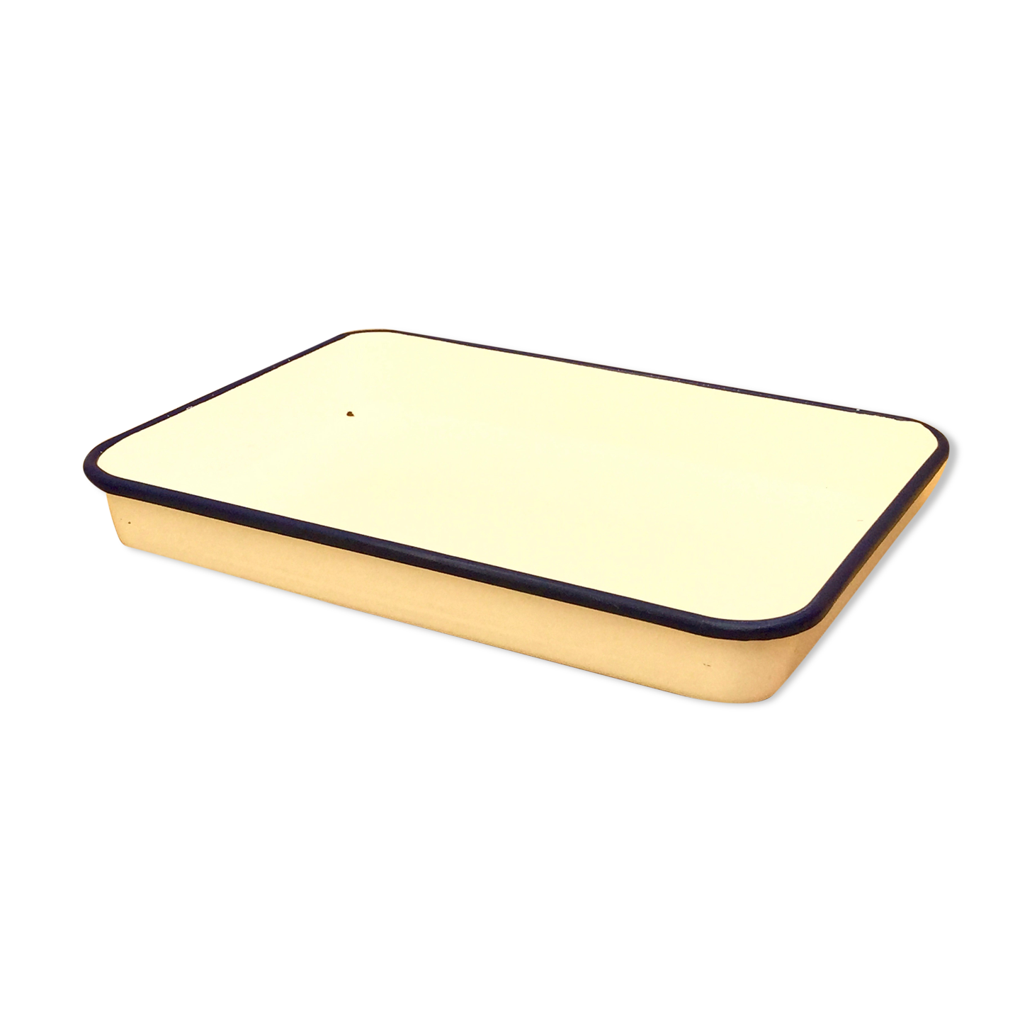 Enamelled sheet metal dish 34cm x 25cm