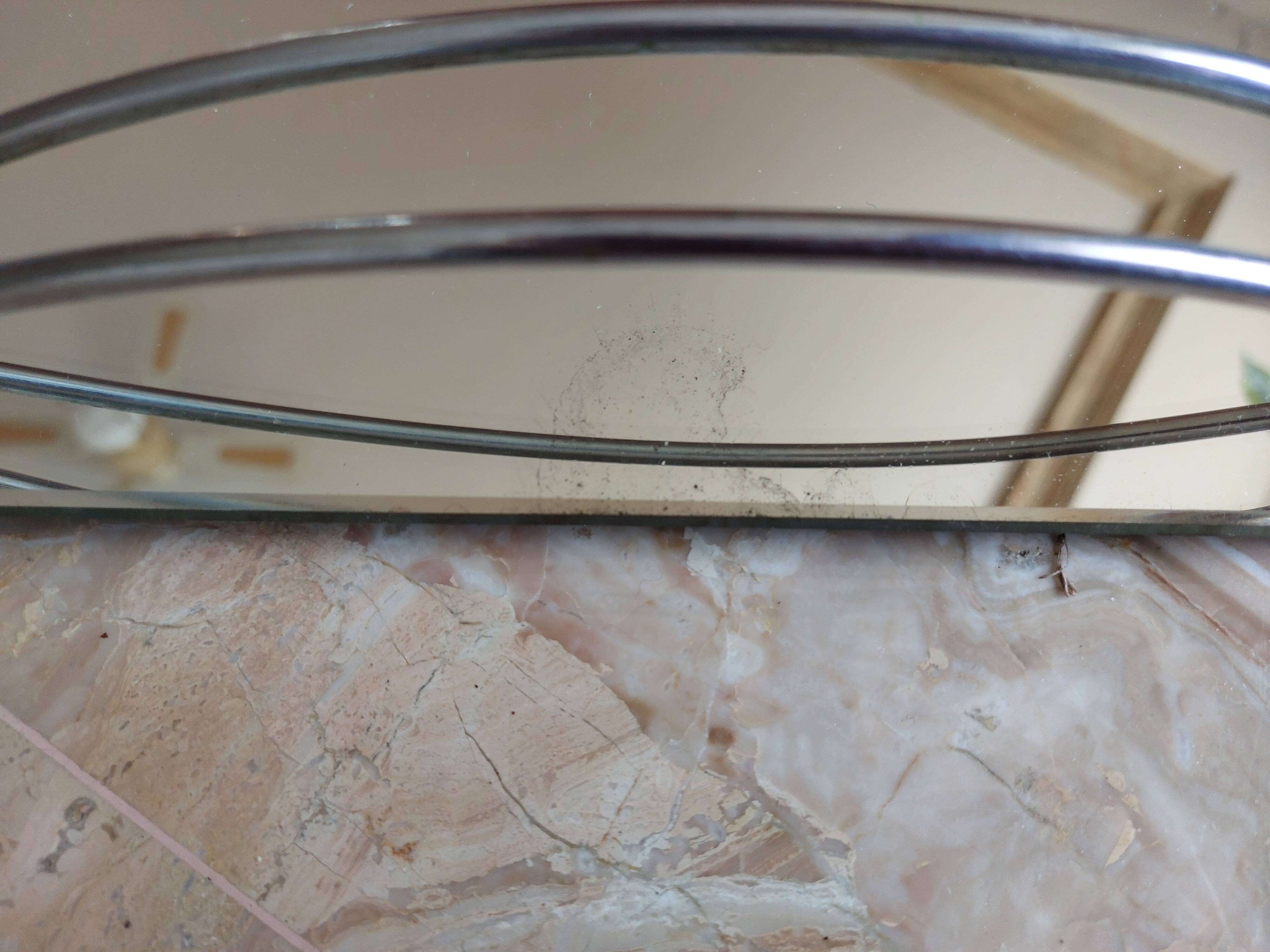 Plateau ancien miroir et chrome époque Art Déco 1930