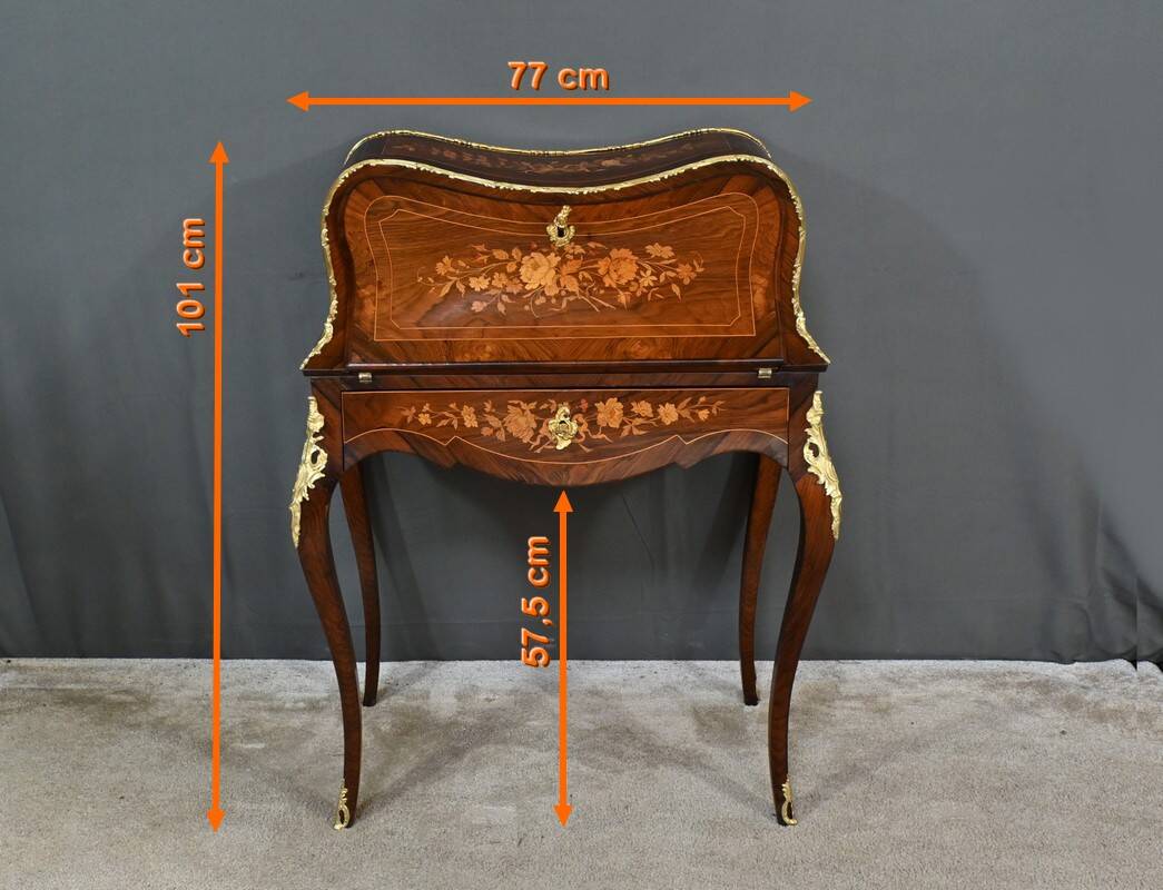 Rosewood Lady's Desk, Louis XV Style – Part 2 of the 19th Century